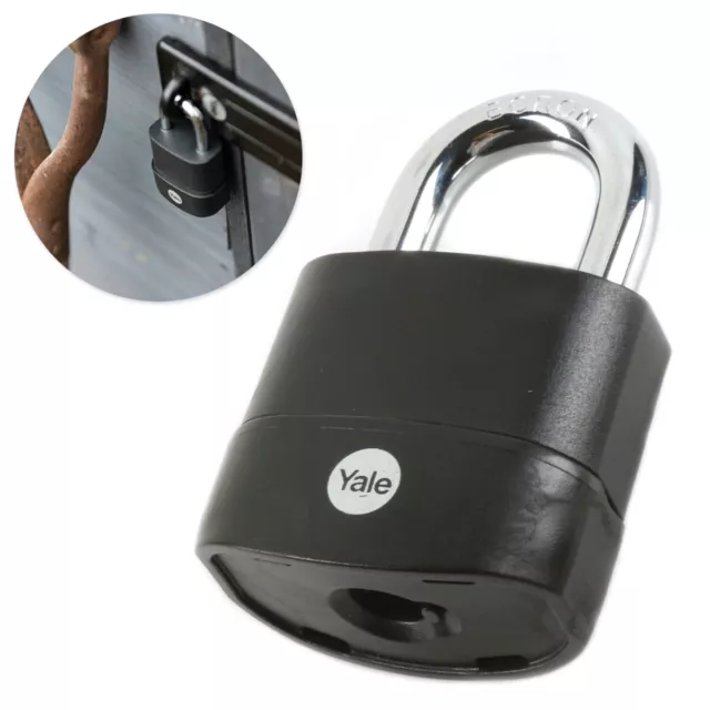 ANTI-CUT SHACKLE PADLOCK Yale High Security Outdoor Theft Resistant Keyed Lock