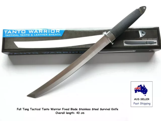 Full Tang Tactical Tanto Warrior Fixed Blade Stainless Steel Survival Knife