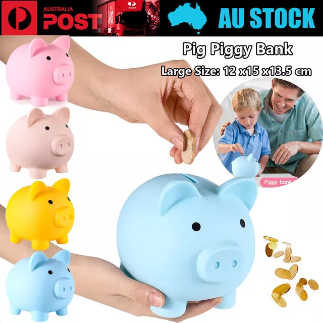 Large Piggy Banks Cute Plastic Pig Money Box Girls Boy Birthday Baby Shower Gift