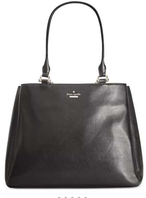 New Kate Spade New York Lombard black leather Street Neve Large Tote PXRU7613