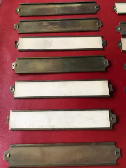Brass vintage Label holders for cabinets /projects