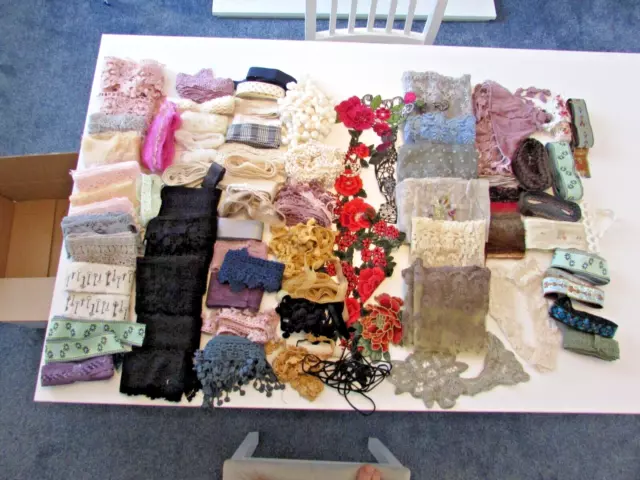 Job Lot of Lace Trim Ribbon Vintage and modern Sewing/Crafting Large amount