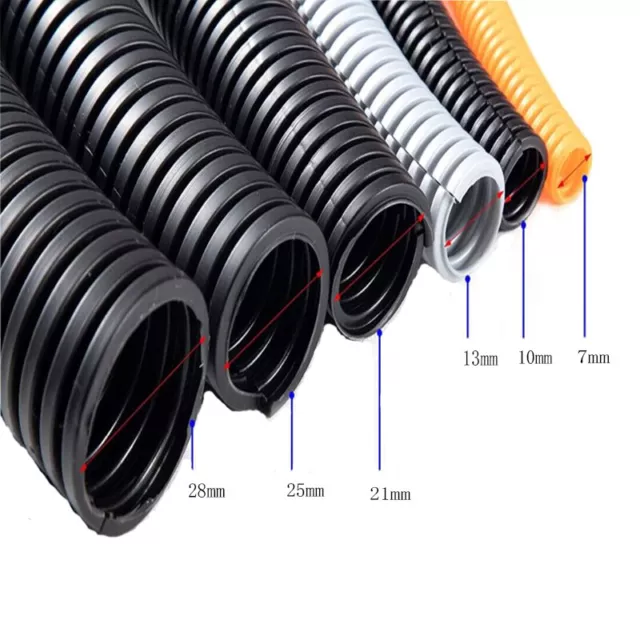 7 10 13 15 18 21 25 28mm Split Loom Wire Flexible Tubing Conduit Hose Cover Car