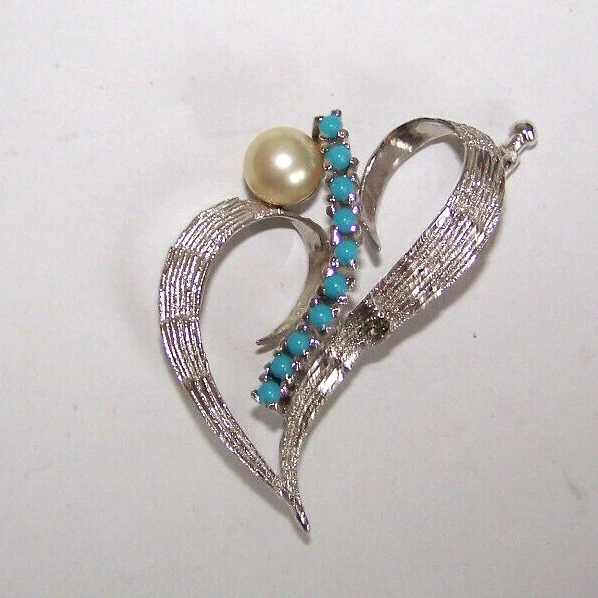 Broche Fantaisie Vintage En Métal Argenté - Occasion, Bon état Général