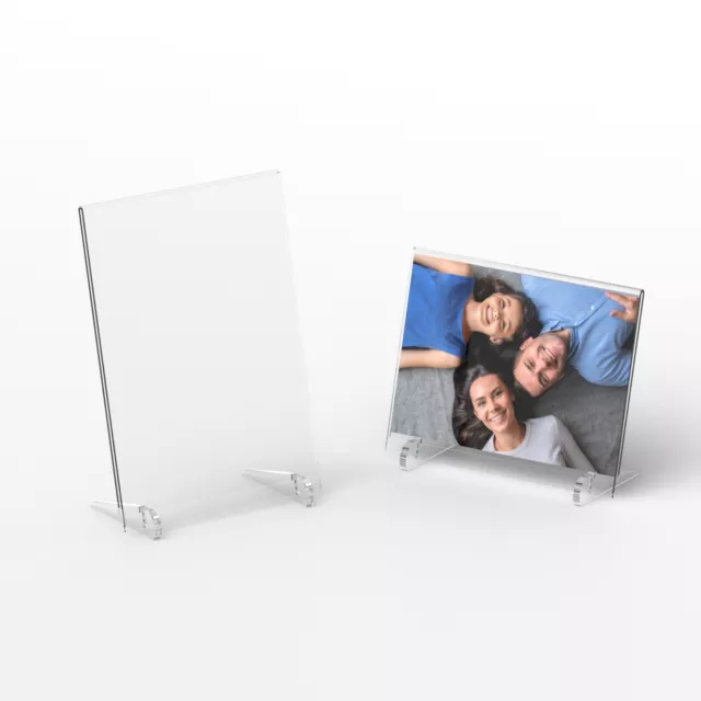 6x4 7x5 8x6 Freestanding Polished Clear Acrylic Picture Photo Frame / Modern