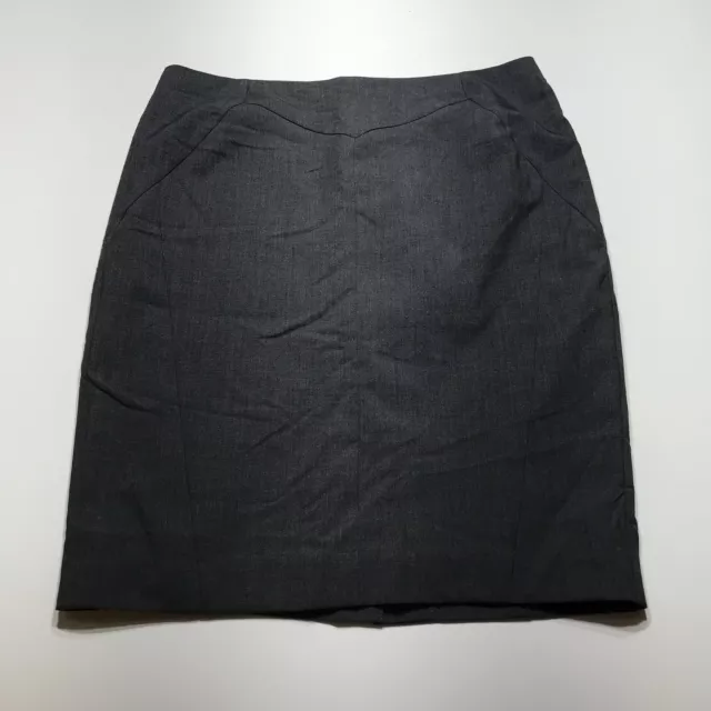 W Worthington Skirt Womens Size 8 Gray Ponte Stretch Pencil Career Smart Casual