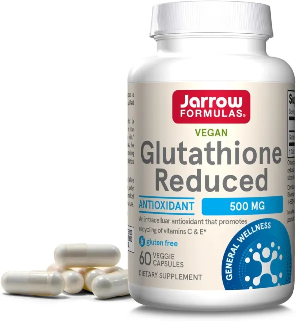 Jarrow Formulas Glutathione REDUCED 500mg Intracellular Antioxidant 60 veg caps