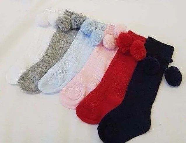 pom pom Socks Knee High 0-24 month - Pom socks