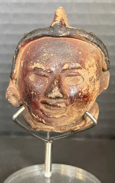 Pre-Columbian Mexico Artifact Burned Vera Cruz Pottery Head Sacrifice 250-400AD.