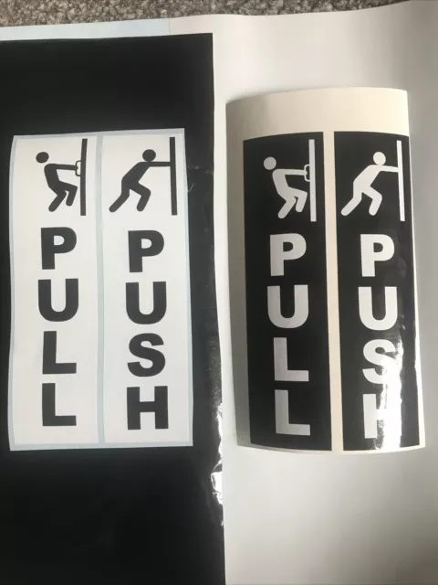 Push And Pull Sticker Door Signs Stickers Restaurant Coffe Shop 14 Cm X 3.5 Cm.