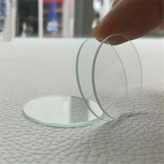 Flat Mineral Crystal Uhrglas Face Objektiv Ersatz Größen 35-40mm 2