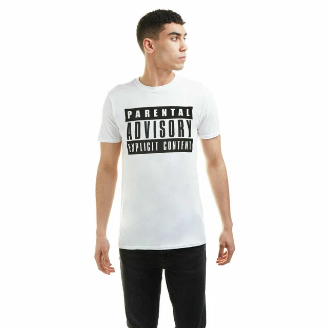 Official Parental Advisory Mens Logo T-Shirt White S-2XL