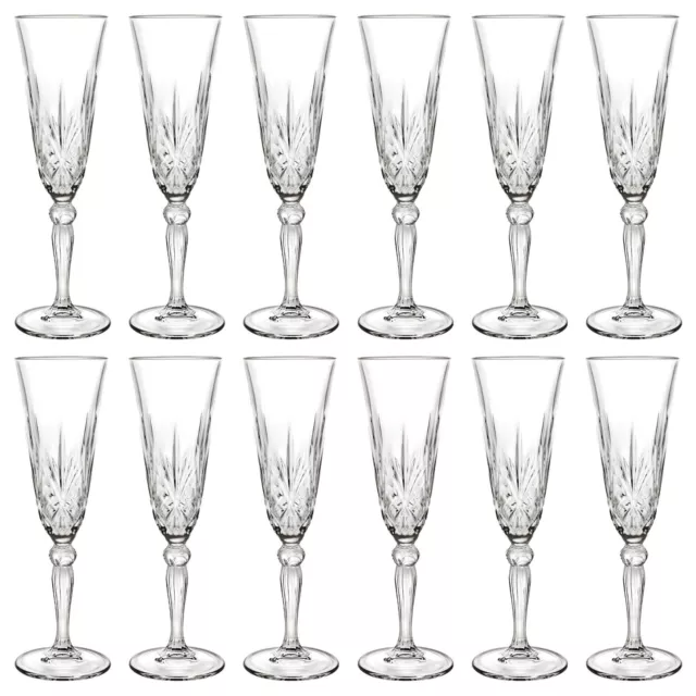 12x RCR Crystal 160ml Melodia Glass Champagne Flutes Prosecco Wedding Glasses