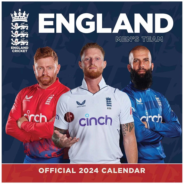 ENGLAND CRICKET SQUARE Calendar 2024 Official Merchandise Great Gift