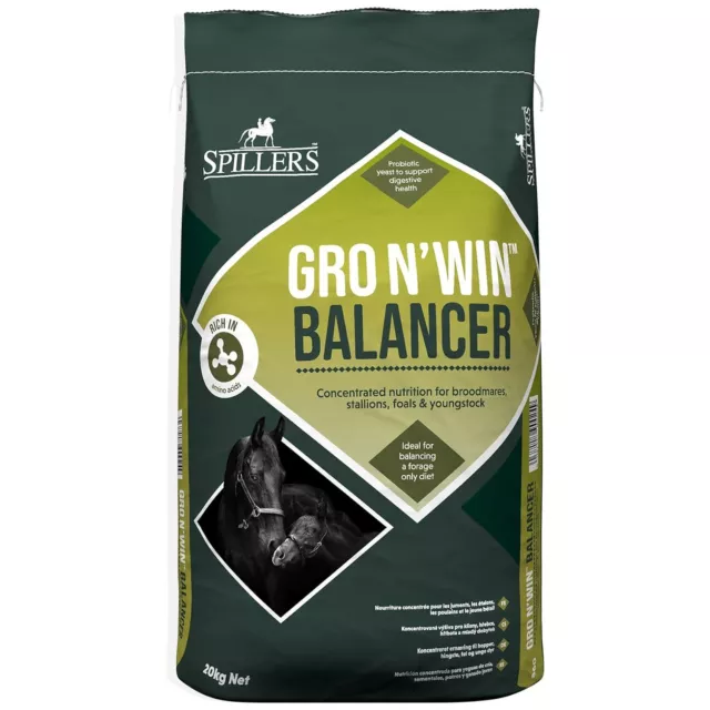 Spillers Gro N’ Win Balancer Horse Feed 20kg Unflavoured Provides Balanced Diet