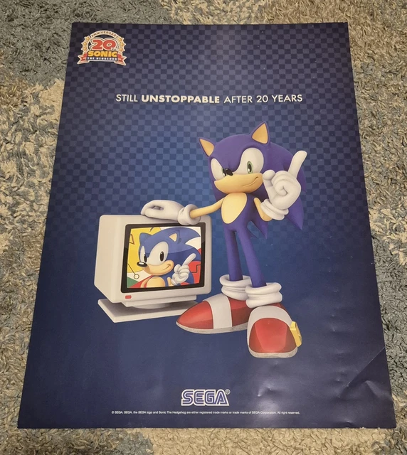 Sonic the Hedgehog 20th anniversary in-store advertising poster