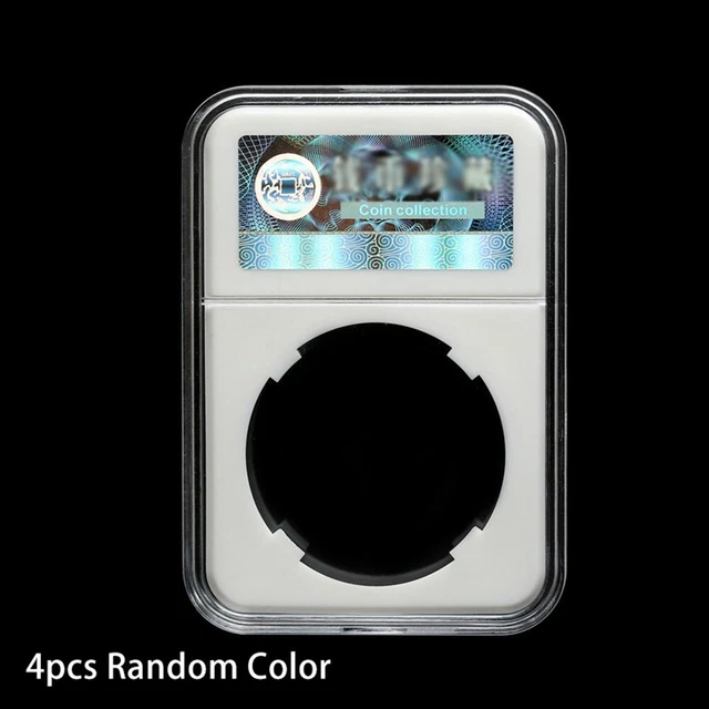 4pcs Commemorative Coin Slab Holder Plastic Display Storage Box Collection Cover