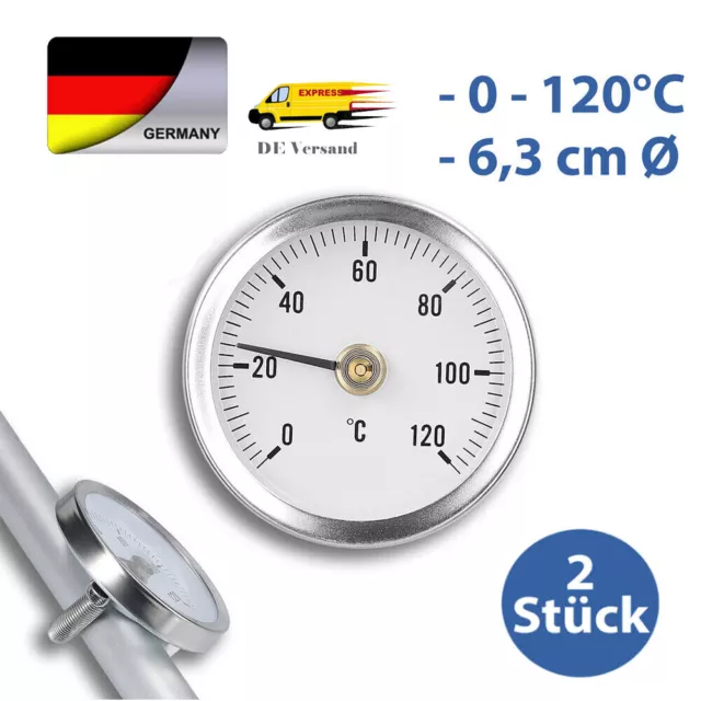 Stout Bimetall Anlegethermometer Rohrthermometer 0-120°C nur
