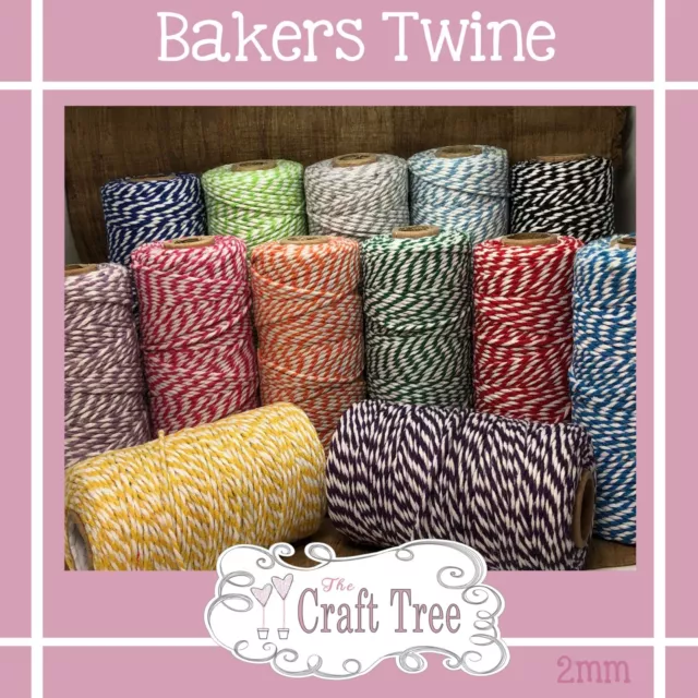 Bakers Twine Wedding Party Crafts Cord String Ribbon 100% cotton 2mm