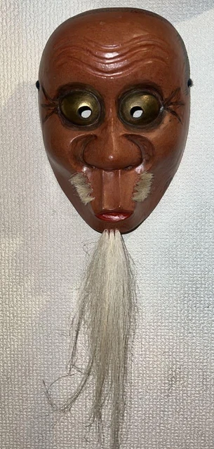 Noh Mask Kyogen Blowing Air Wood Carving Traditional Crafts Usobuki from Japan