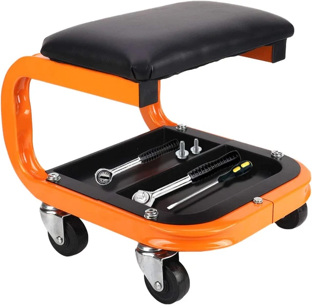 Schwerlast mechanischer Hocker mit Rädern - 400 LBS Kapazität für Garageneinsatz