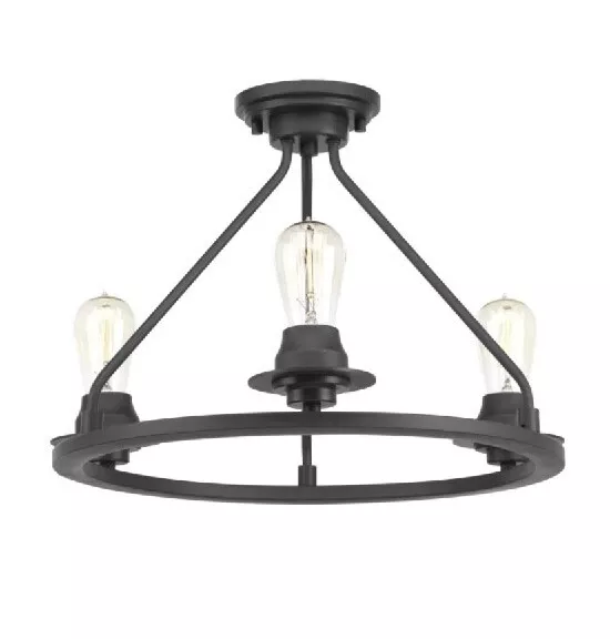 Progress Lighting Debut Collection 3-Light Graphite Semi-Flush Mount