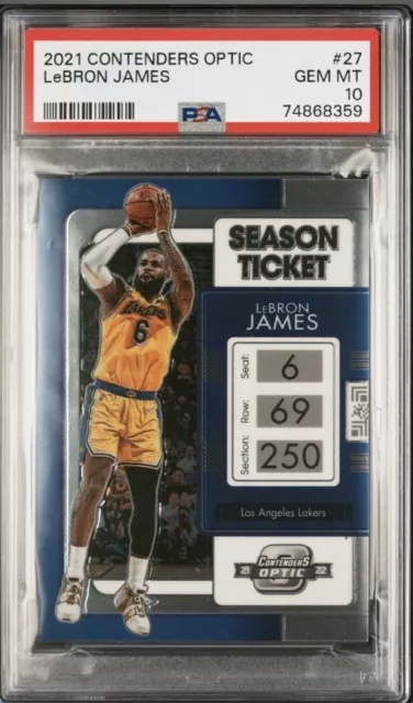 2021 Contenders Optic Lebron James #27 PSA 10 GEM MINT Los Angeles Lakers