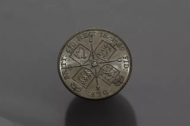 🧭 🇬🇧 Uk Gb Double Florin 1889 Arabic 1 Scarce High Grade Victoria B59 #3131