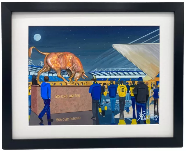 Oxford United FC Kassam Stadium High Quality Framed Art Print. Approx A4.