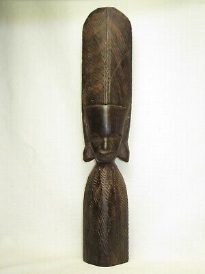 vintage hard wooden carving African carved wood sculpture figure Africa art ?