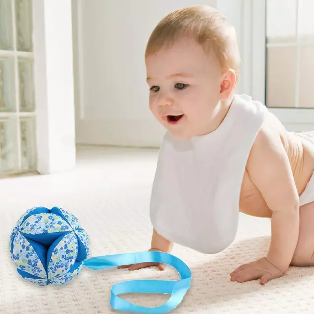 Infant Hand Catching Cloth Ball Crib Rattles Toy Soft Plush Toys (Blue)