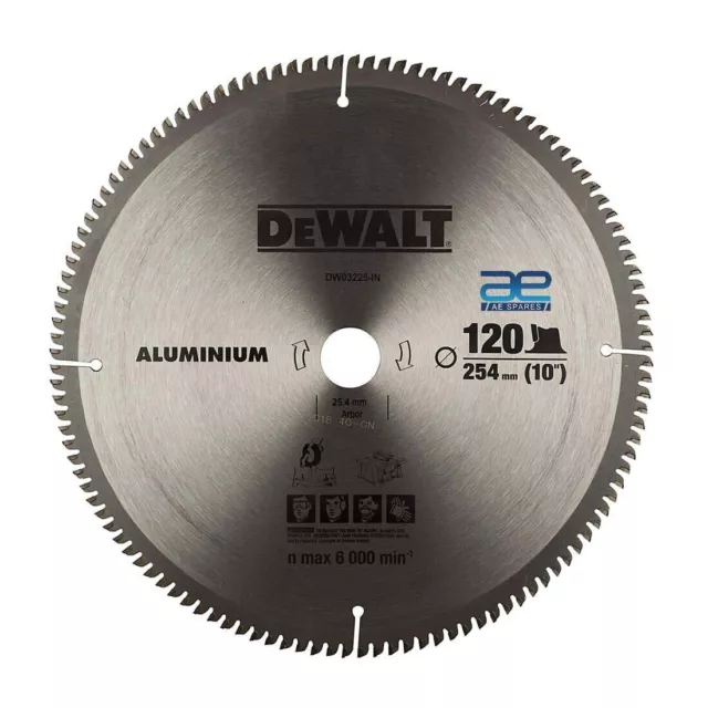 Dewalt Lame de scie circulaire TCT de 10 pouces pour couper l'aluminium 120...