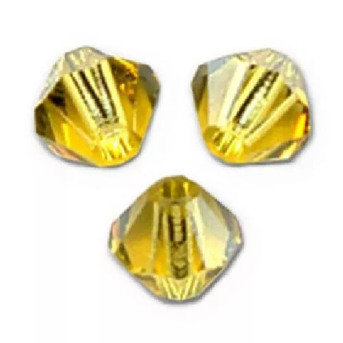 20 Perles Toupies 4mm Cristal Swarovski  - LIME SATIN