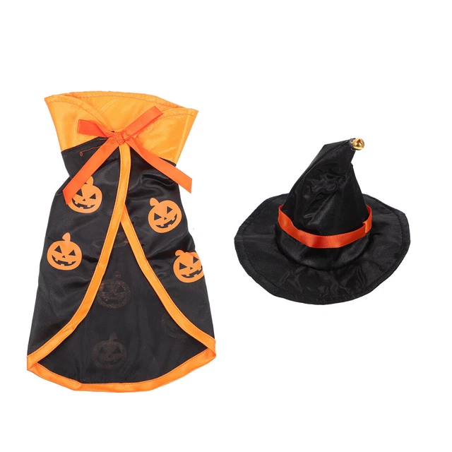 1 Satz Haustier-Kostüm Katzen Hunde Cosplay Chic-Kürbis-Mantelhut für Halloween