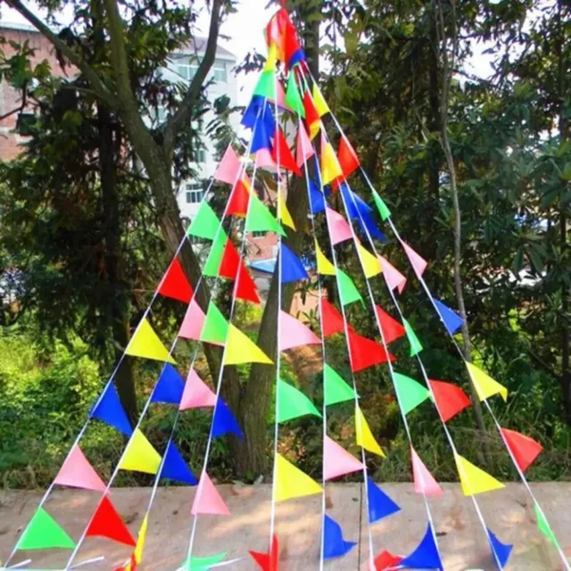 Colorful Bunting Banner Polyester Pennant Flag String  Outdoor Decoration