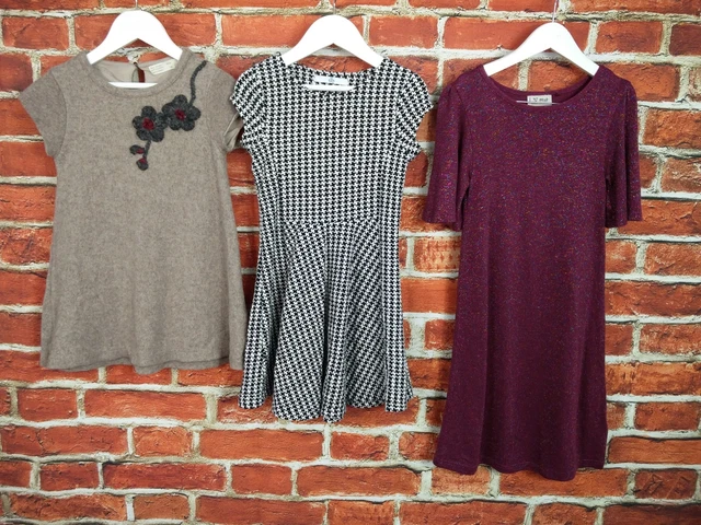 Girls Bundle Age 6-7 Years Zara M&S Next Dress Set Party Dogtooth Sparkle 122Cm