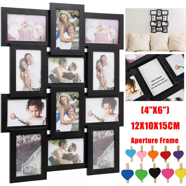 Multi Picture Frame Collage Aperture Photo Frames Holds 12 - 6''X4'' Photos UK