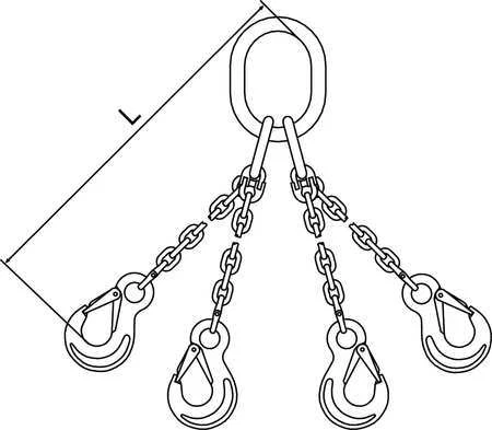 Pewag 7G120qos/10 Chain Sling,G120,Qos,Alloy Steel,10 Ft L