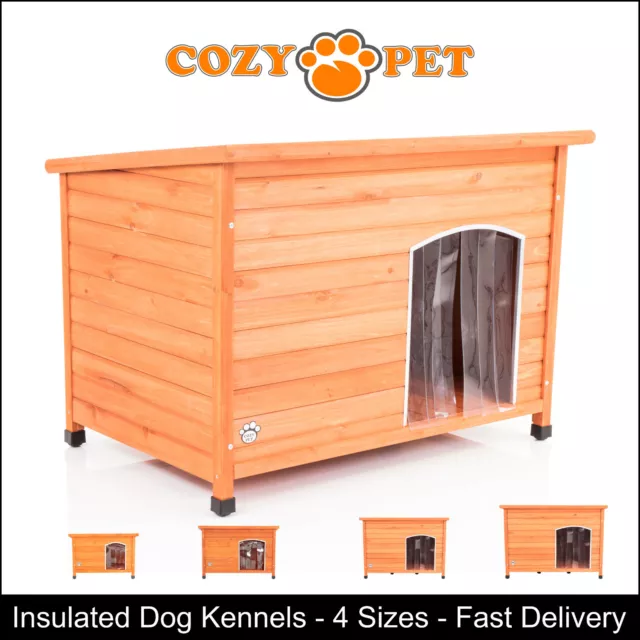 Dog Kennels Insulated Cozy Pet 4 Sizes Wooden Puppy Kennel House Removable Floor