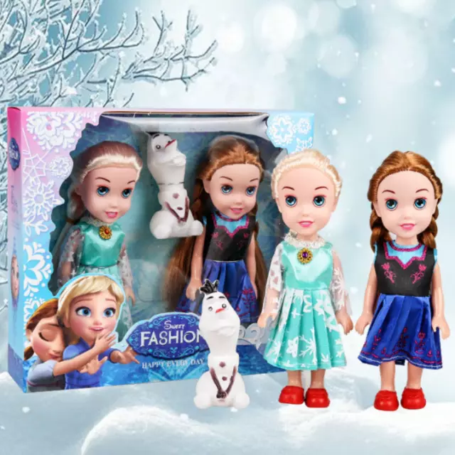 Xmas Gift 2 Olaf Anna Toy Doll Princess Cosplay Christmas 3PCS Elsa For Girls
