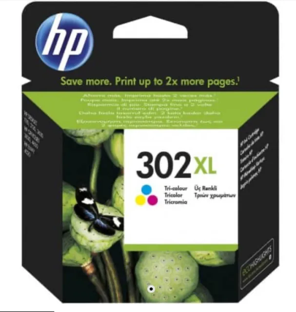 Cartouche d'encre D’origine HP No302 XL 3 couleurs Date Péremption   08/2023