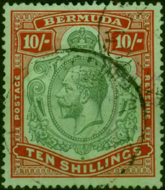 Bermuda 1924 10s Grün & Red-Pale Smaragd SG92 Fein Gebraucht