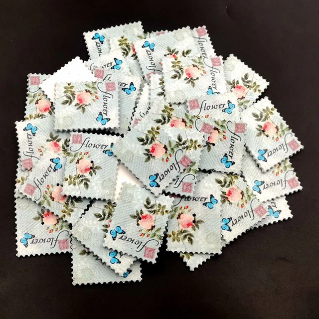 50 un. botones creativos con forma de estampilla ropa hebilla botones de madera gruesos