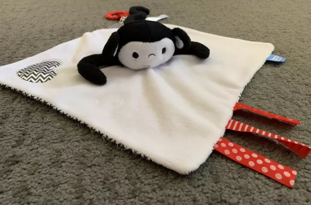 The Gro Company Black White Mikey Monkey Comforter RARE Sensory Blankie Doudou