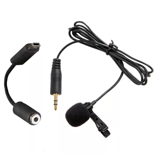 Movo GM100 External Lavalier Clip-on Condenser Microphone for GoPro HERO 3 3+ 4