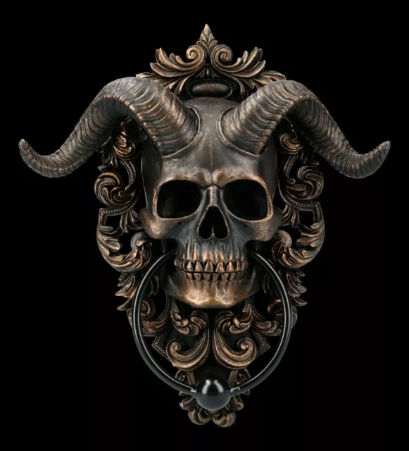 Heurtoir de Porte - Diabolus Tête Mort - Gothic Diable Bélier Décoration