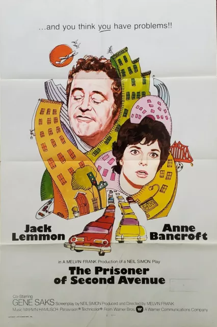 The Prisoner of Second Avenue Movie (1975) original vintage poster (41 x 27 in)