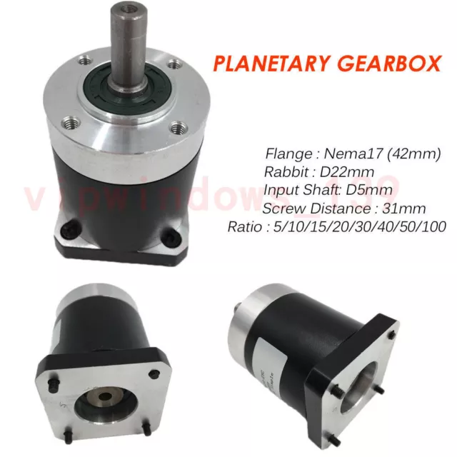 10:1 Nema17 Planetary Gearbox Speed Reducer L41mm Input 5mm for Stepper Motor