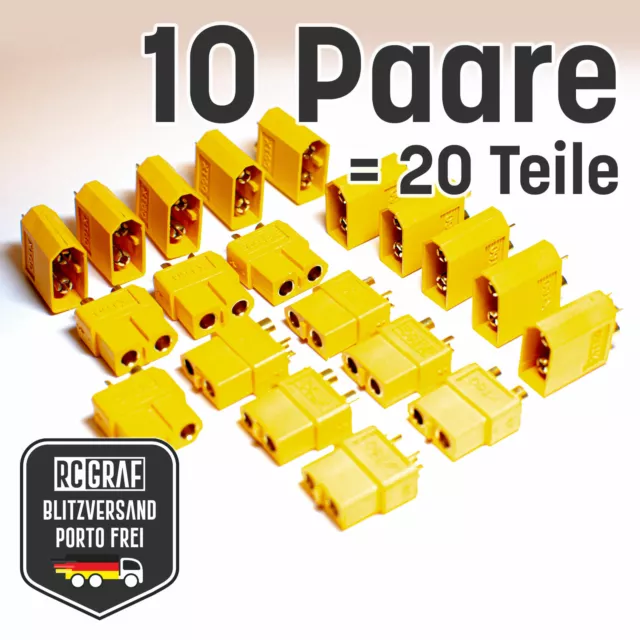 10 Paare XT60 Premium Stecker Buchse Lipo Akku XT 60 RC 20 Teile