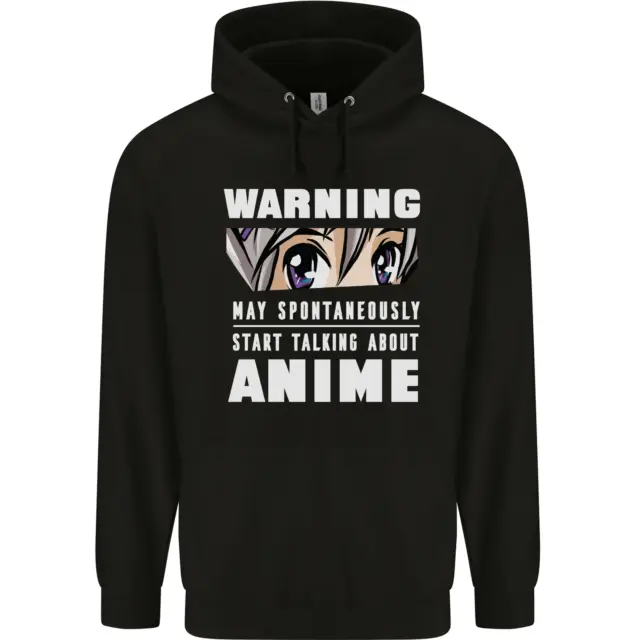 Felpa con cappuccio Warning May Start Talking About Anime divertente da uomo 80% cotone